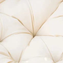Sillón papasan Outsunny giratorio con cojín gris/crema 90x87x97 cm