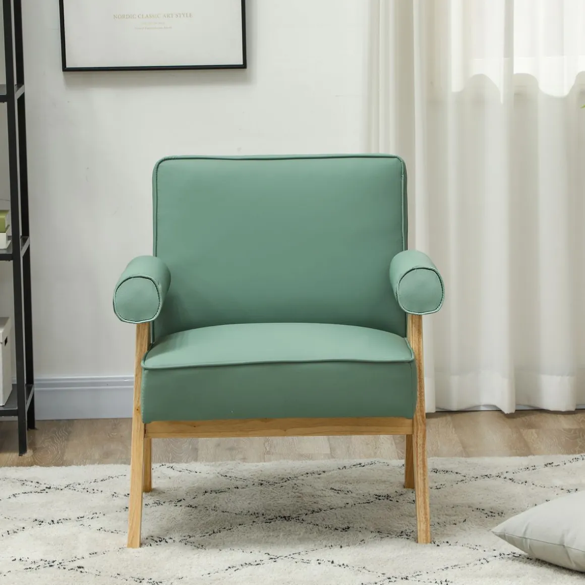 Sillón Penélope Homcom acolchado con reposabrazos 80x73x70 cm