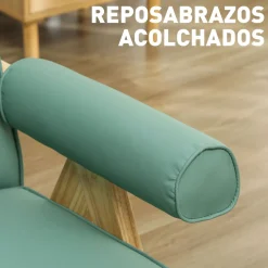 Sillón Penélope Homcom acolchado con reposabrazos 80x73x70 cm
