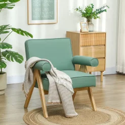 Sillón Penélope Homcom acolchado con reposabrazos 80x73x70 cm