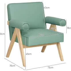 Sillón Penélope Homcom acolchado con reposabrazos 80x73x70 cm