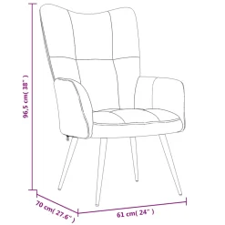 Sillón Polks respaldo alto con reposabrazos 96,5x61x70 cm