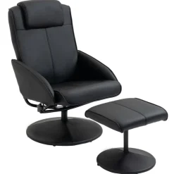 Sillón reclinable Ametrino Homcom con reposapiés negro 101x71x78 cm