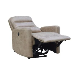 Sillón relax Cancún eléctrica reclinable tapizado Nolia marrón claro 103x78x93 cm