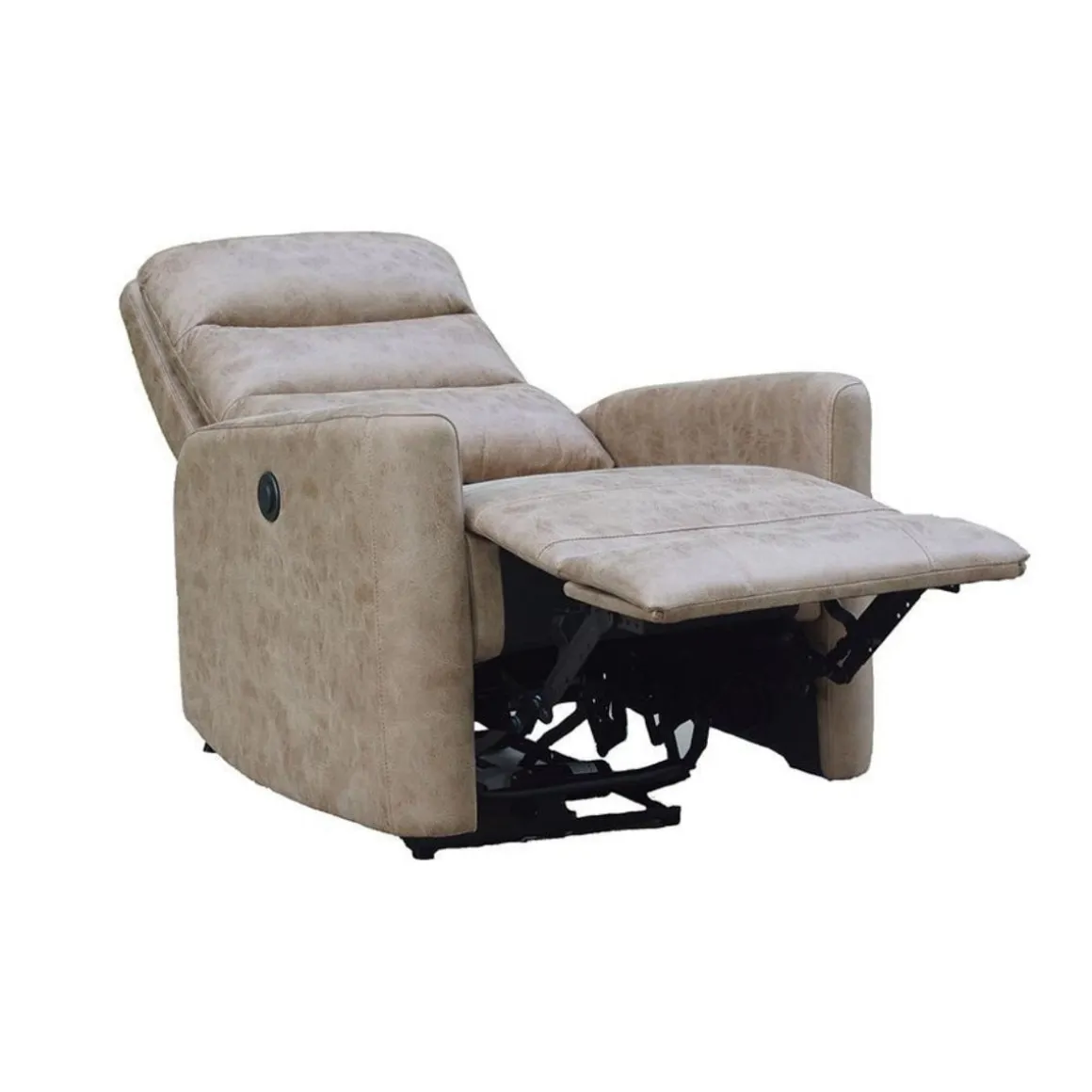 Sillón relax Cancún eléctrica reclinable tapizado Nolia marrón claro 103x78x93 cm