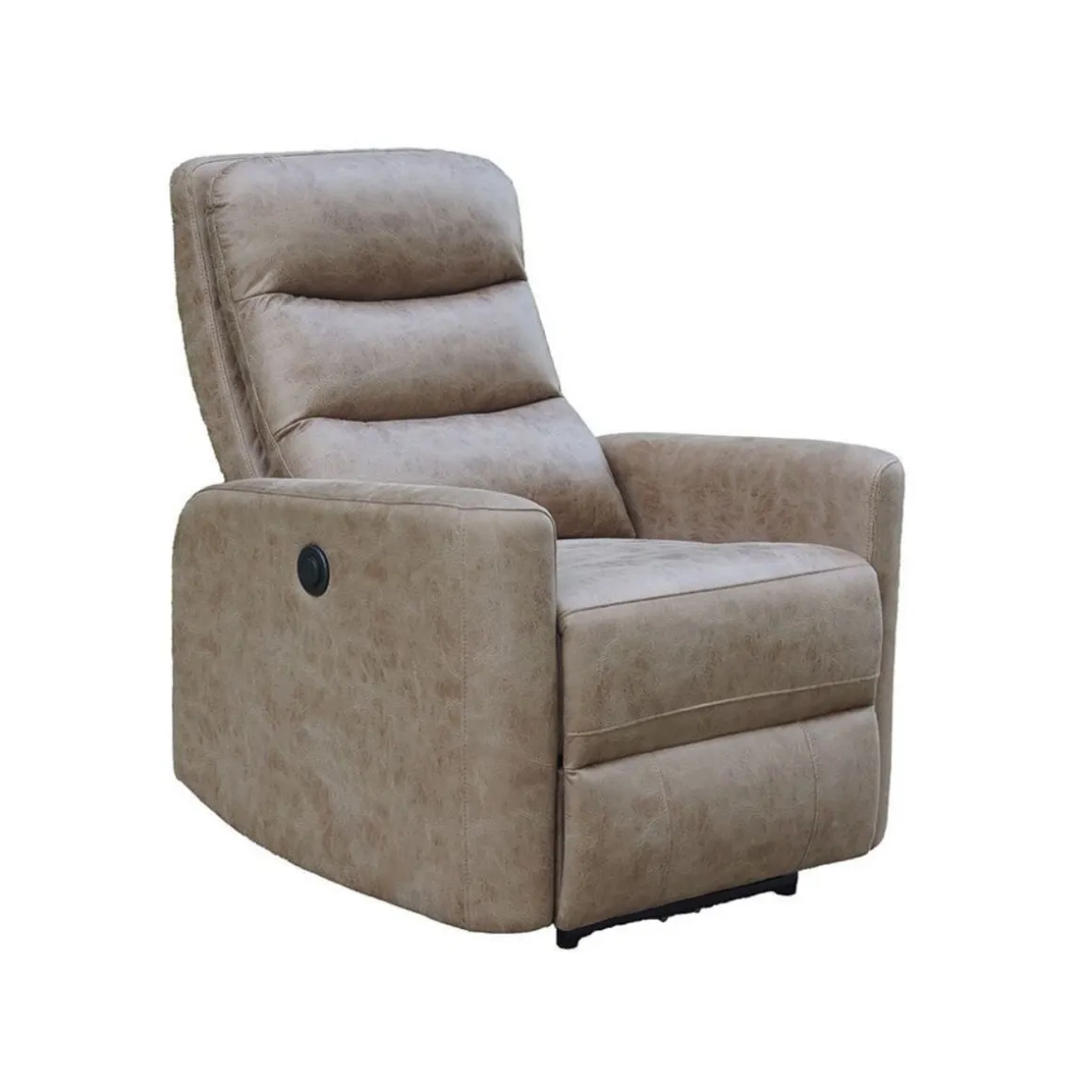 Sillón relax Cancún eléctrica reclinable tapizado Nolia marrón claro 103x78x93 cm