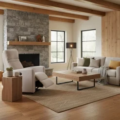 Sillón relax Condal eléctrico reclinable + reposapiés beige 103x78x93 cm