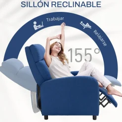 Sillón relax Gorrión Homcom reclinable con reposapiés 98x67x87 cm