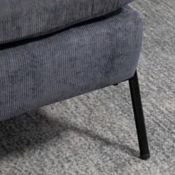 Sillón relax Homcom con reposapiés y respaldo ajustable tapizado pana 88x68x91,5 cm