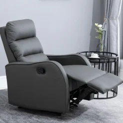 Sillón relax Homcom reclinación manual+reposapiés retráctil 100x65x89 cm