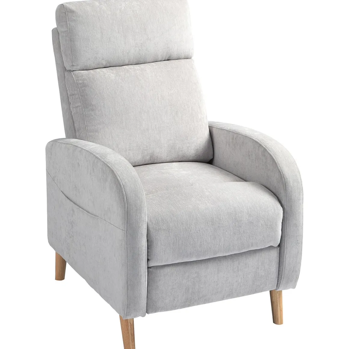 Sillón relax Leo Homcom reclinación manual + reposapiés retráctil gris 106x68x90 cm