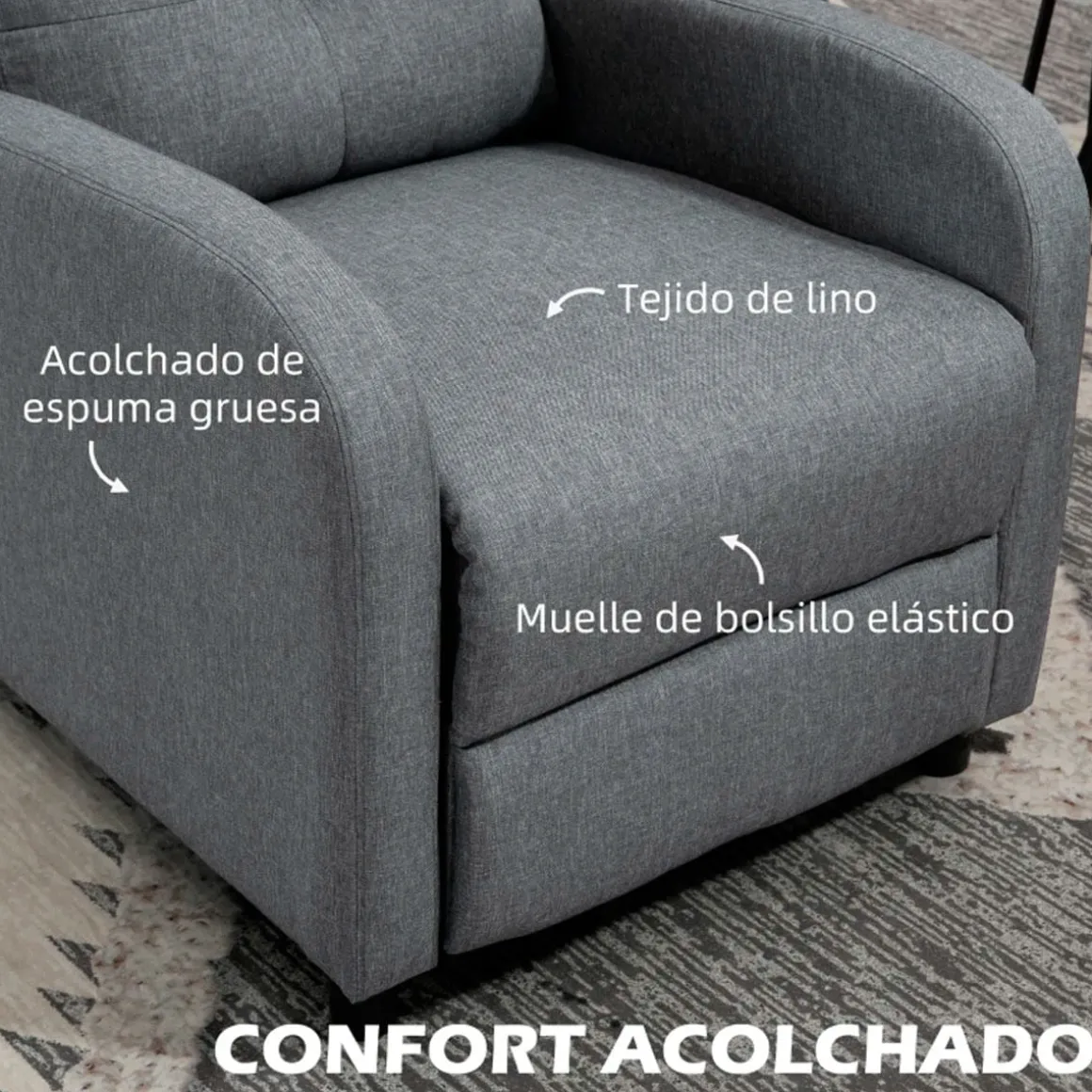 Sillón relax Maverick reclinable gris