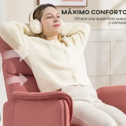 Sillón Rui Homcom reclinable con reposapiés 104x80x83 cm