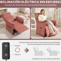 Sillón Rui Homcom reclinable con reposapiés 104x80x83 cm