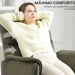 Sillón Rui Homcom reclinable con reposapiés 104x80x83 cm