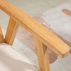 Sillón Topacio Homcom respaldo ratán natural/beige 78x63x69 cm