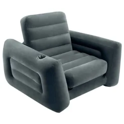 Sillón-cama hinchable Intex con válvula 2 en 1 gris 66x117x224 cm