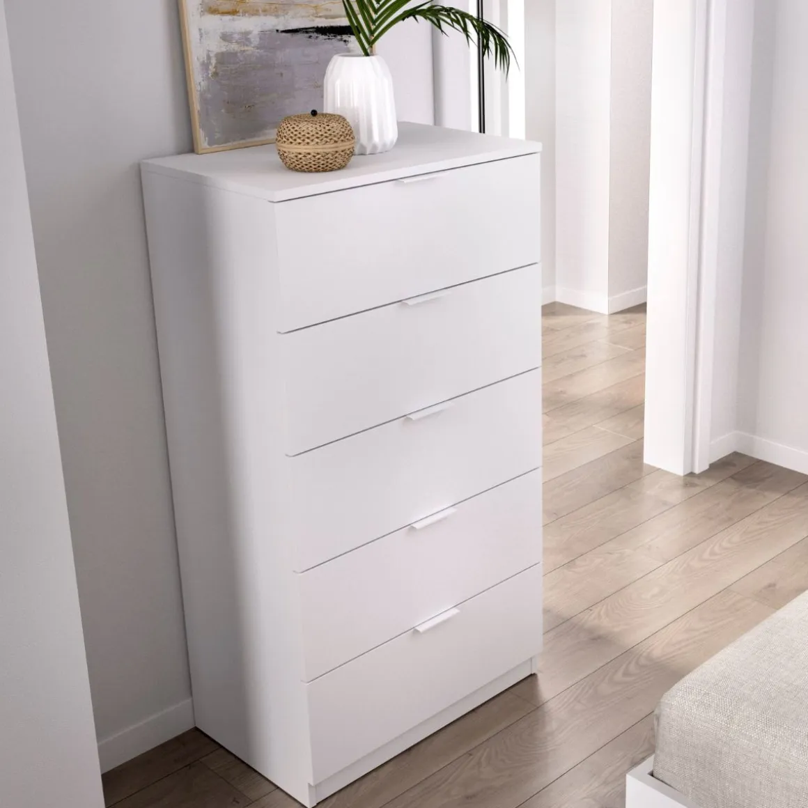 Sinfonier Lago 5 cajones blanco 109x61,5x39 cm