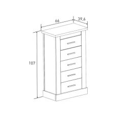 Sinfonier Rapid 5 cajones natural 107x66x39,6 cm