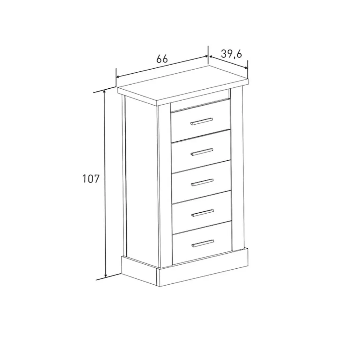 Sinfonier Rapid 5 cajones natural 107x66x39,6 cm