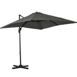 Sobrilla de jardín Outsunny con manivela y poste giratorio gris Ø2,45 m