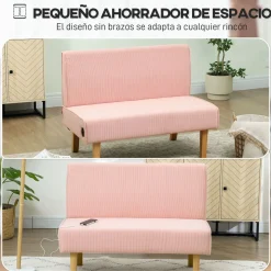 Sofá Ambar Homcom 2 plazas con 2 puertos de carga USB-C 85x110x60 cm