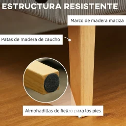 Sofá Ambar Homcom 2 plazas con 2 puertos de carga USB-C 85x110x60 cm