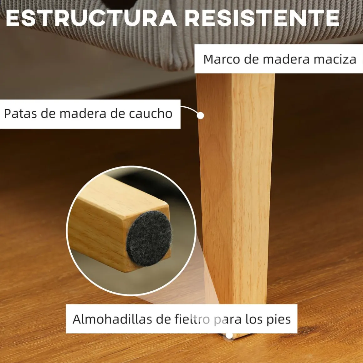 Sofá Ambar Homcom 2 plazas con 2 puertos de carga USB-C 85x110x60 cm
