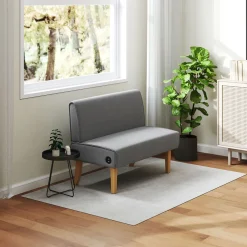 Sofá Ambar Homcom 2 plazas con 2 puertos de carga USB-C 85x110x60 cm