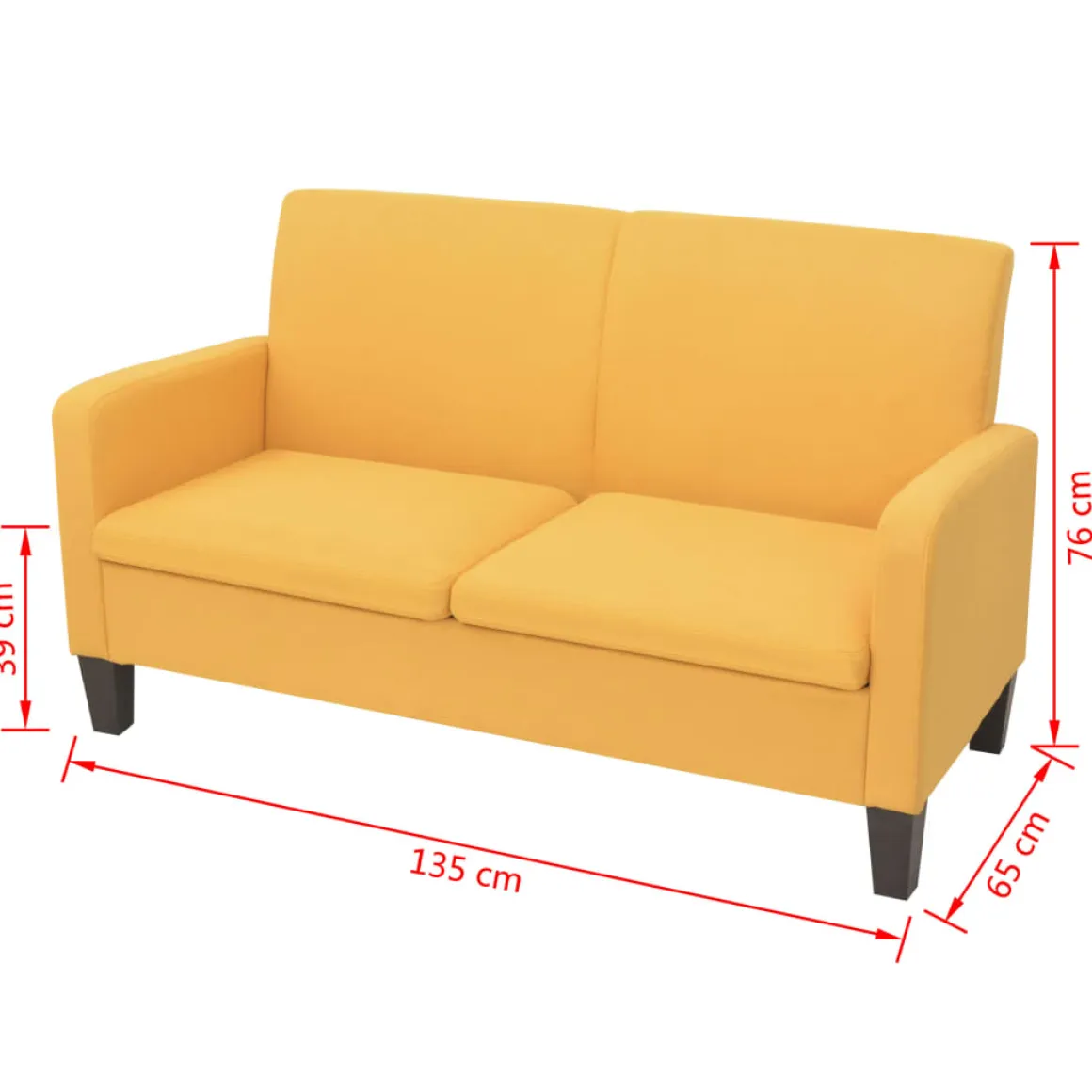 Sofá Anne 2 plazas tela 76x135x65 cm