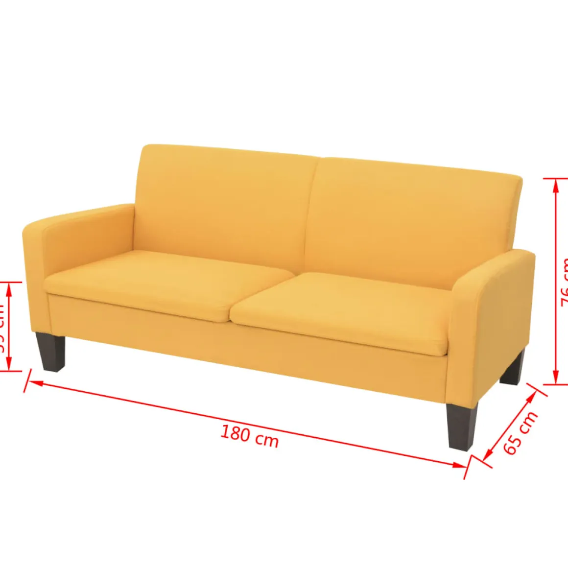 Sofá Anne 3 plazas tela 76x180x65 cm