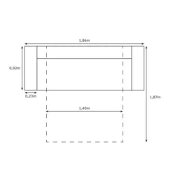 Sofá cama Capri 3 plazas clic-clac 97x186x92 cm