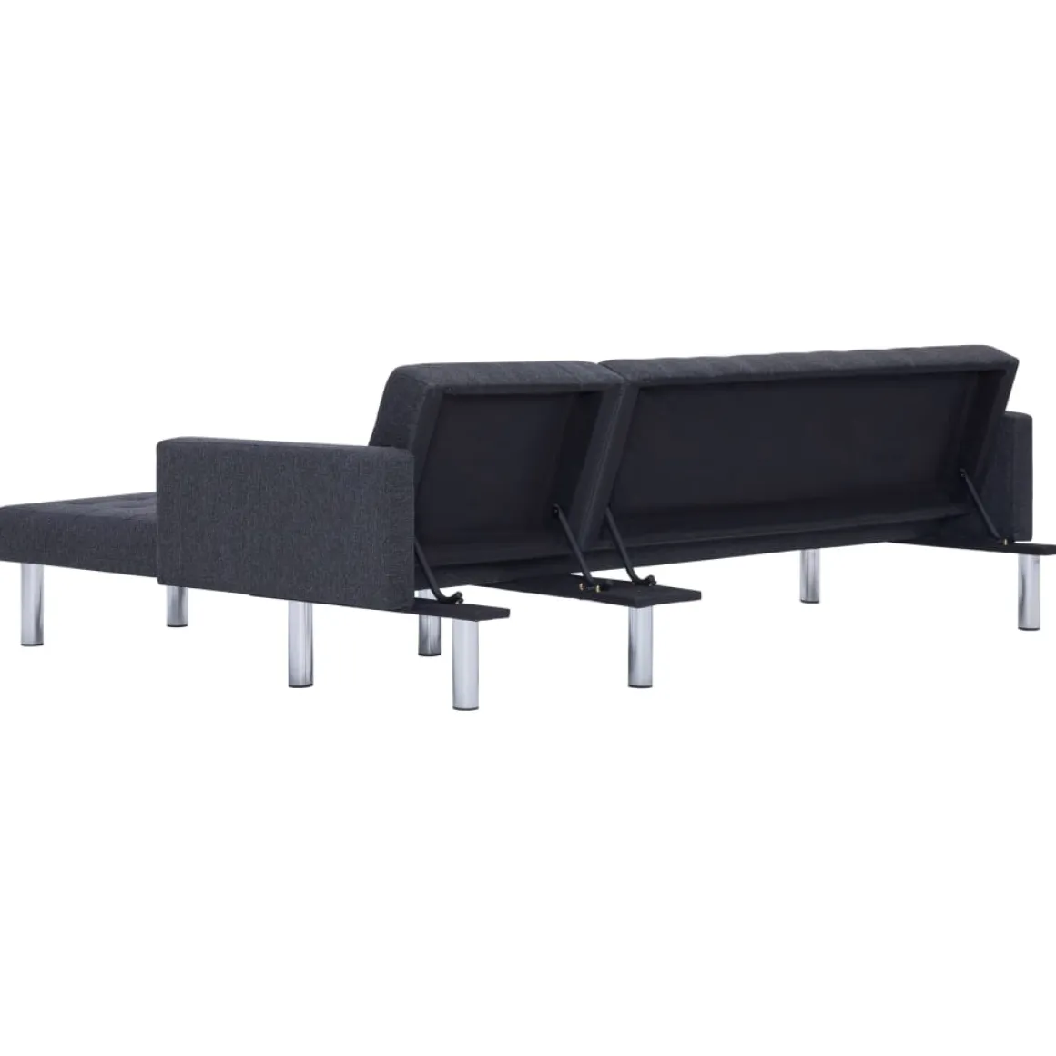 Sofá cama chaiselongue Five gris oscuro 69x218x155 cm