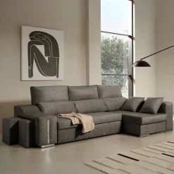 Sofá cama chaiselongue Giuliana Velare 3 plazas + 2 pufs 105x264x145 cm