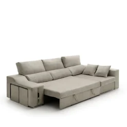 Sofá cama chaiselongue Giuliana Velare 3 plazas + 2 pufs 105x264x145 cm