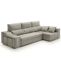 Sofá cama chaiselongue Giuliana Velare 3 plazas + 2 pufs 105x264x145 cm