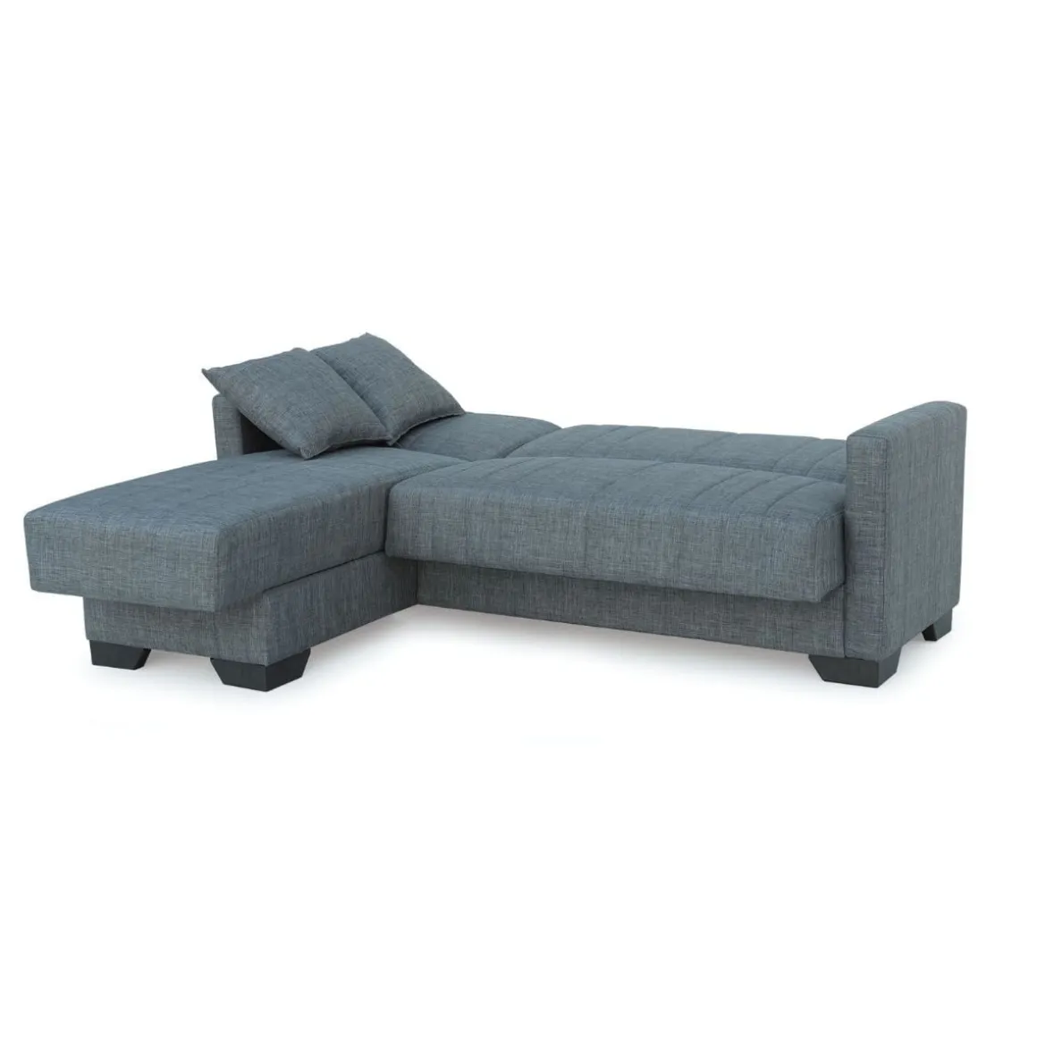 Sofá cama chaiselongue Helen 3 plazas con almacenamiento gris 84x215x60-170 cm