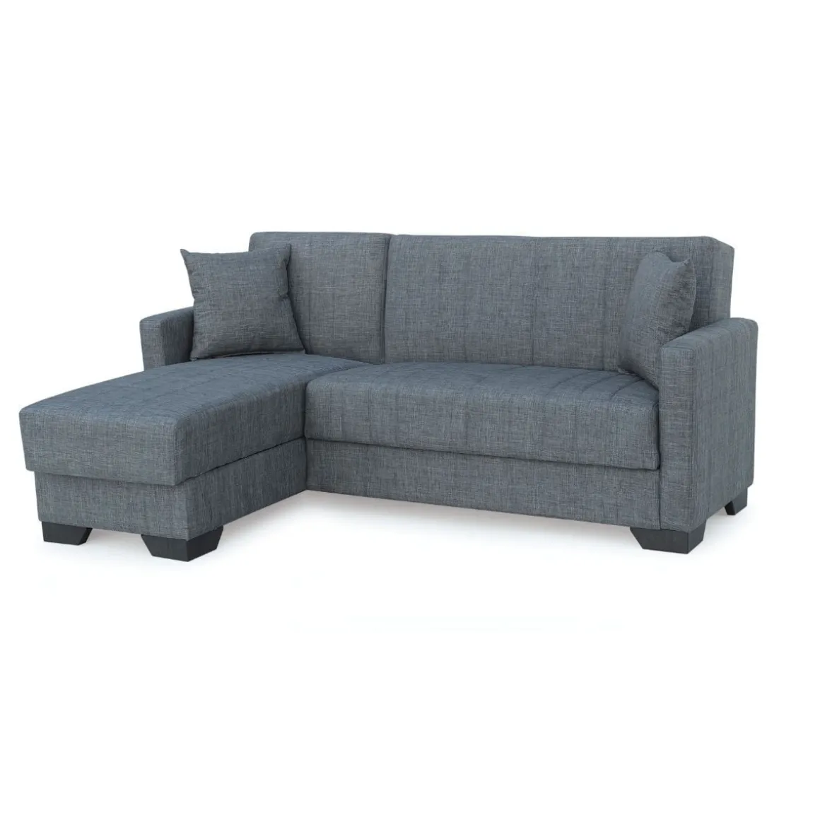 Sofá cama chaiselongue Helen 3 plazas con almacenamiento gris 84x215x60-170 cm