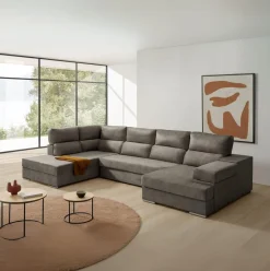 Sofá cama chaiselongue Massima 4 plazas respaldos reclinables 105x345x200 cm