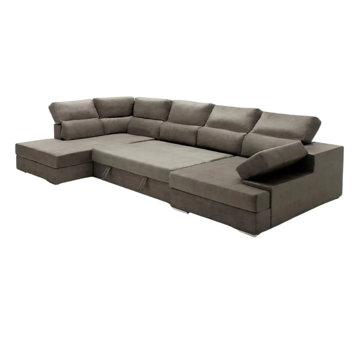 Sofá cama chaiselongue Massima 4 plazas respaldos reclinables 105x345x200 cm
