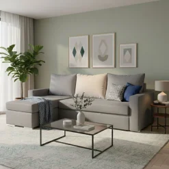 Sofá cama con chaiselongue Saint-Tropez 95x252x153 cm