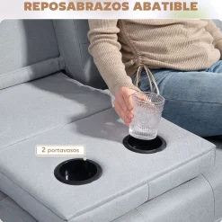 Sofá cama Cotton Homcom 3 plazas respaldo ajustable 78x181x77 cm