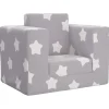 Sofá cama infantil Estrella 1 plaza gris 42x52x38 cm