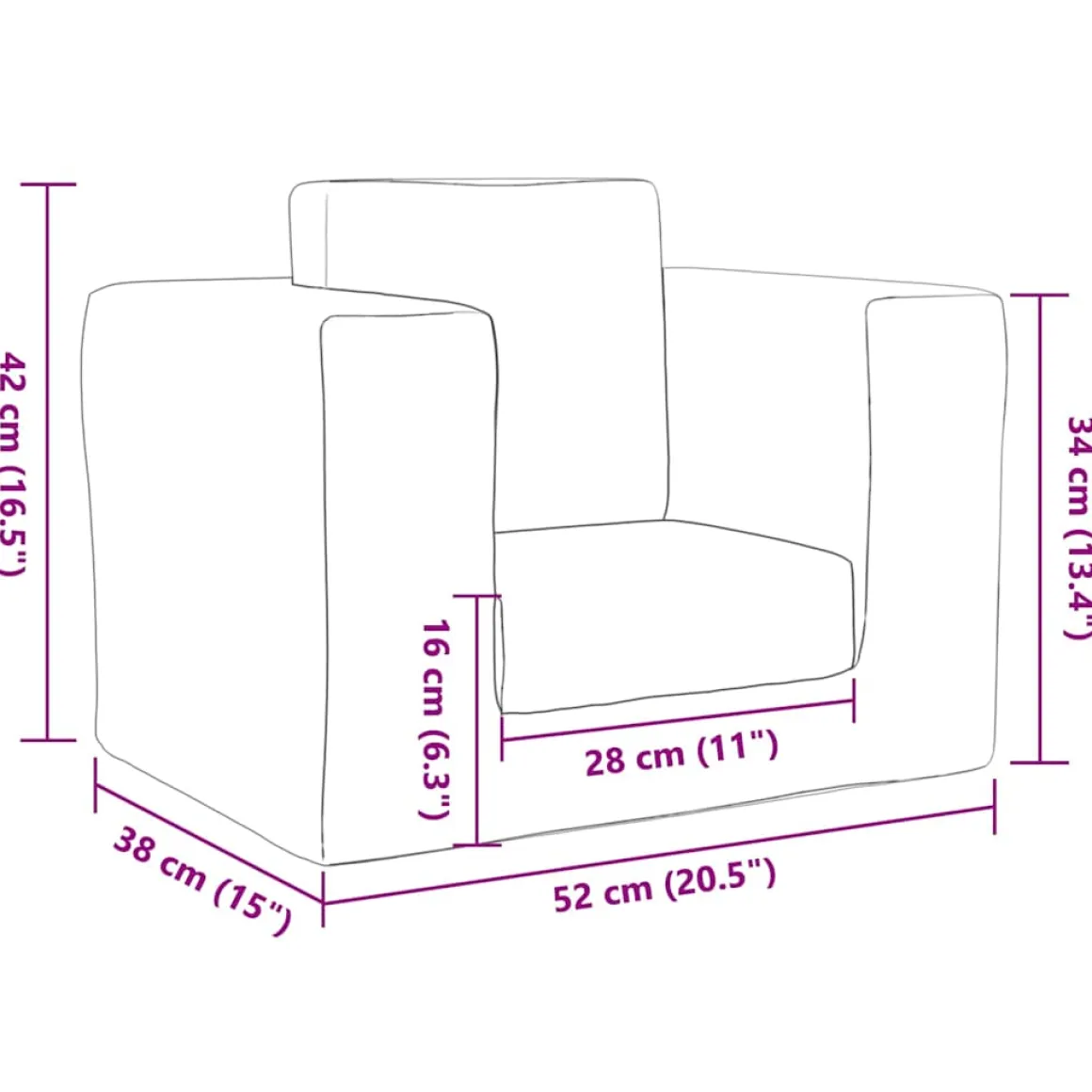 Sofá cama infantil Estrella 1 plaza gris 42x52x38 cm