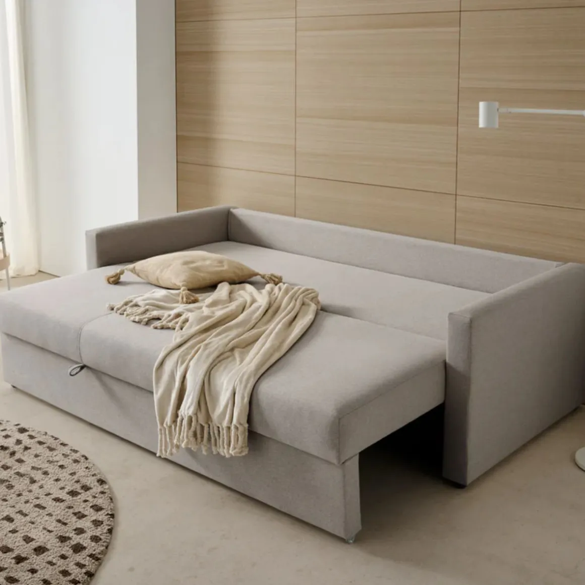 Sofá cama Julieta 3 plazas sistema clic clac marrón 85x184x75 cm