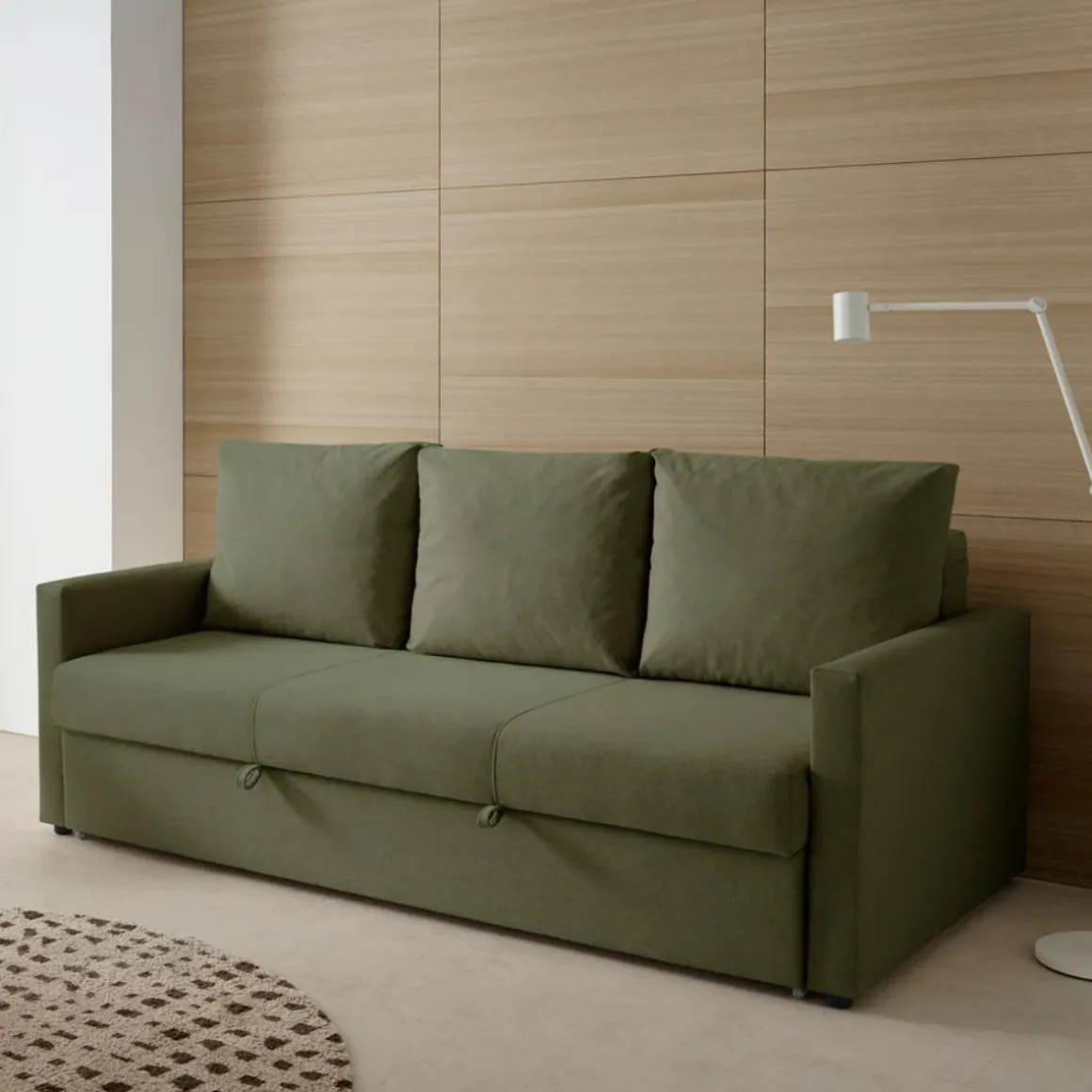 Sofá cama Julieta 3 plazas sistema clic clac marrón 85x184x75 cm