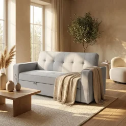 Sofá cama Rol con brazos gris 91x165x88 cm