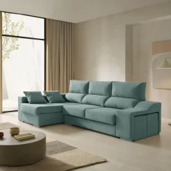 Sofá chaiselongue Amatista Plus 3 plazas reclinable y deslizante 102x265x150 cm