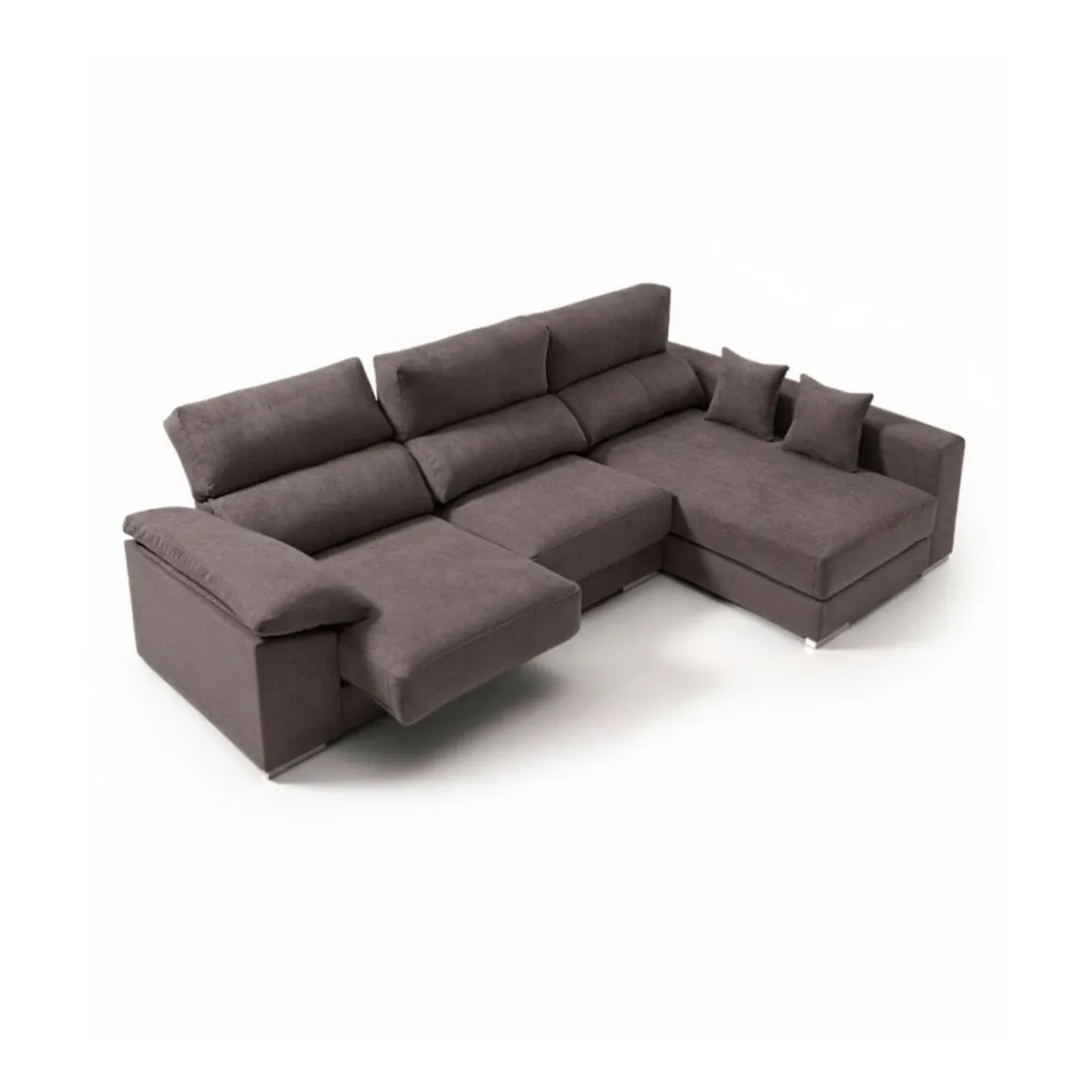 Sofá chaiselongue Calgary 3 plazas deslizante y reclinable tela Nevada 290 cm
