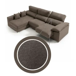 Sofá chaiselongue Calgary 3 plazas deslizante y reclinable tela Nevada 290 cm